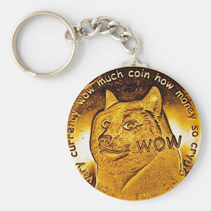 Crypto Gifts for Him Dogecoin Keychain Dogecoin Coin Blockchain Jewelry Cryptocurrency Key Holder Doge Keyring Round