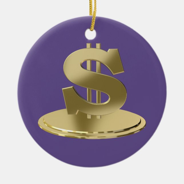 Golden dollar ceramic ornament (Front)