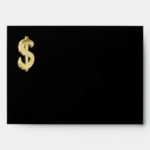 Golden dollar sign envelope