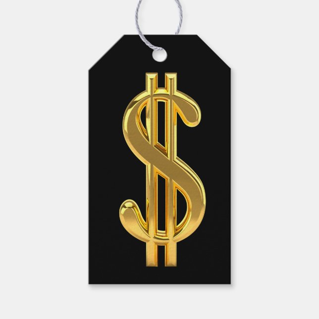 Golden Dollar Sign Gift Tag (Front)