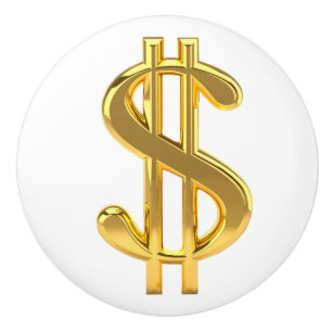 Golden Dollar Sign Knob