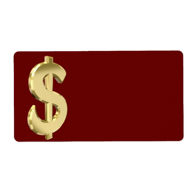 Golden dollar sign label (Front)