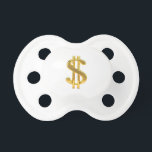 Golden Dollar Sign Pacifier<br><div class="desc">Golden Dollar Sign by ab Martin Digital</div>