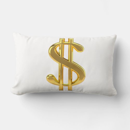Golden Dollar Sign Pillow