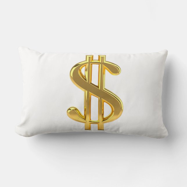 Golden Dollar Sign Pillow (Front)