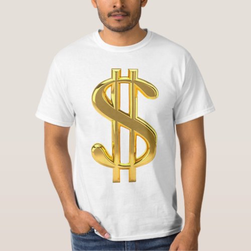 Golden Dollar Sign T Shirt