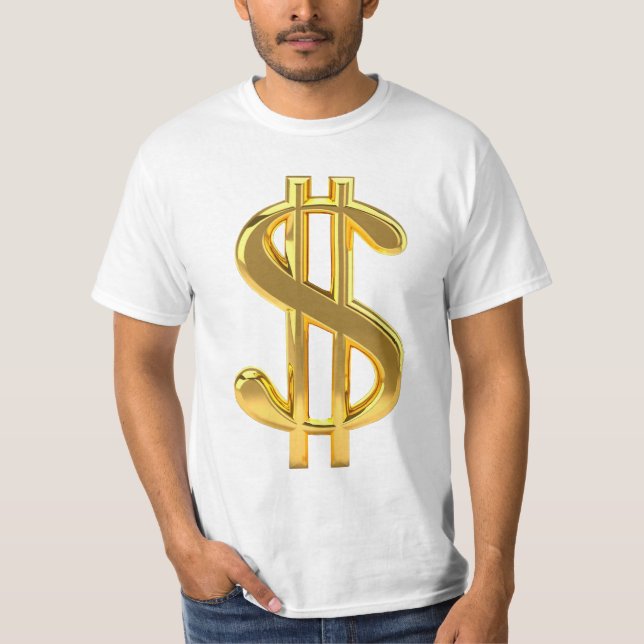 Golden Dollar Sign T Shirt (Front)