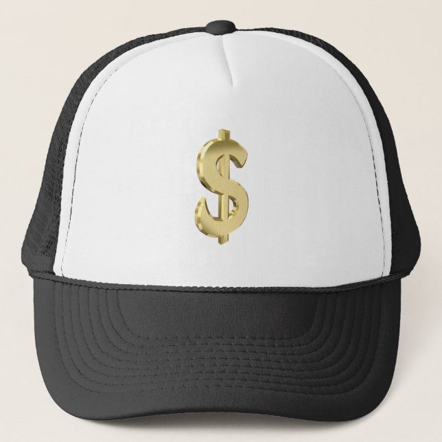 Golden dollar sign trucker hat (Front)