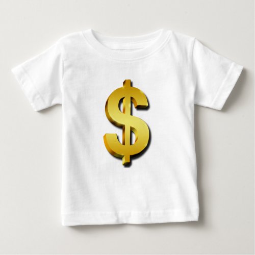 Golden Dollar Sparkling Sign Money Symbol Baby T_Shirt
