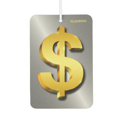 Golden Dollar Sparkling Sign Money Symbol Car Air Freshener