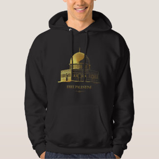 Golden Dome of the Rock T-Shirt – Elegant Black & Hoodie
