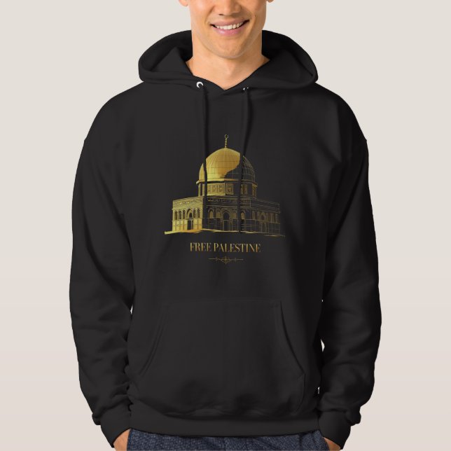 Golden Dome of the Rock T-Shirt – Elegant Black &  Hoodie (Front)