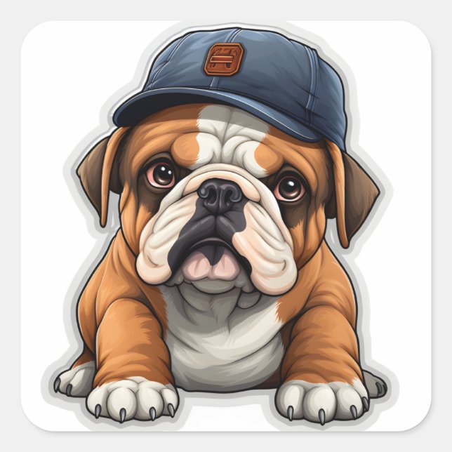 Golden Doodle Cap Kids Sticker Design stickers  (Front)