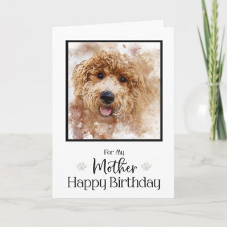Golden Doodle Cavapoo Happy Birthday Mother Card