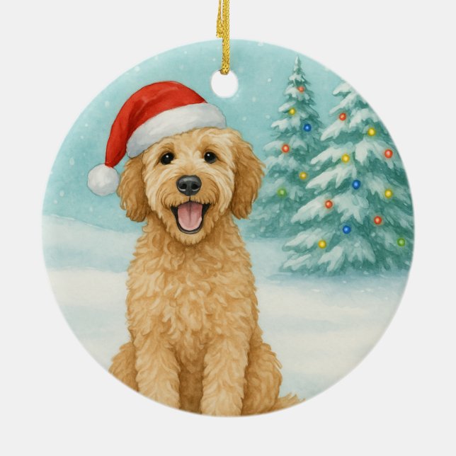 Golden Doodle Ceramic Ornament (Back)