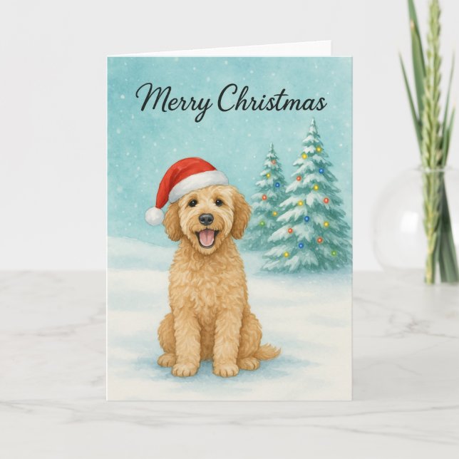 Golden Doodle Christmas Card - Holiday Card (Front)
