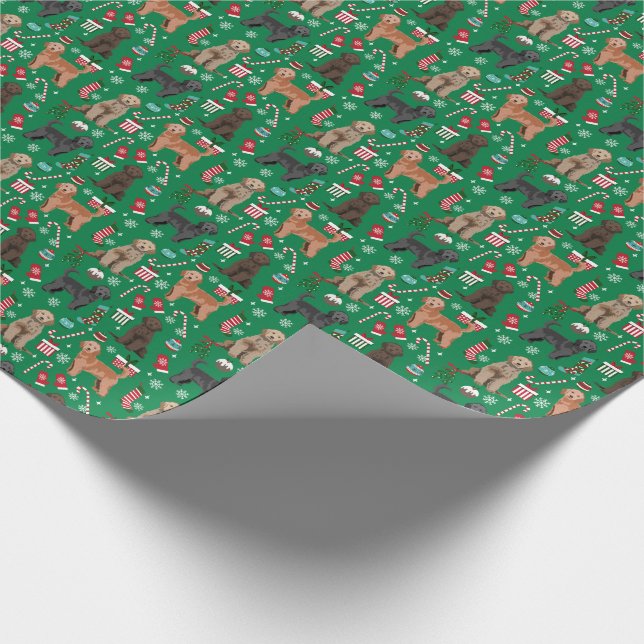 Golden Doodle Christmas wrapping paper (Corner)