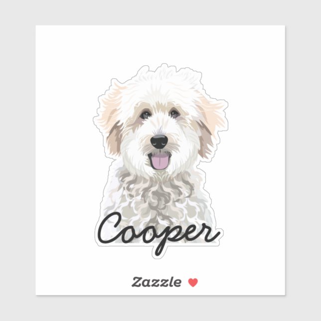 Golden Doodle Custom Dog Name Sticker Zazzle