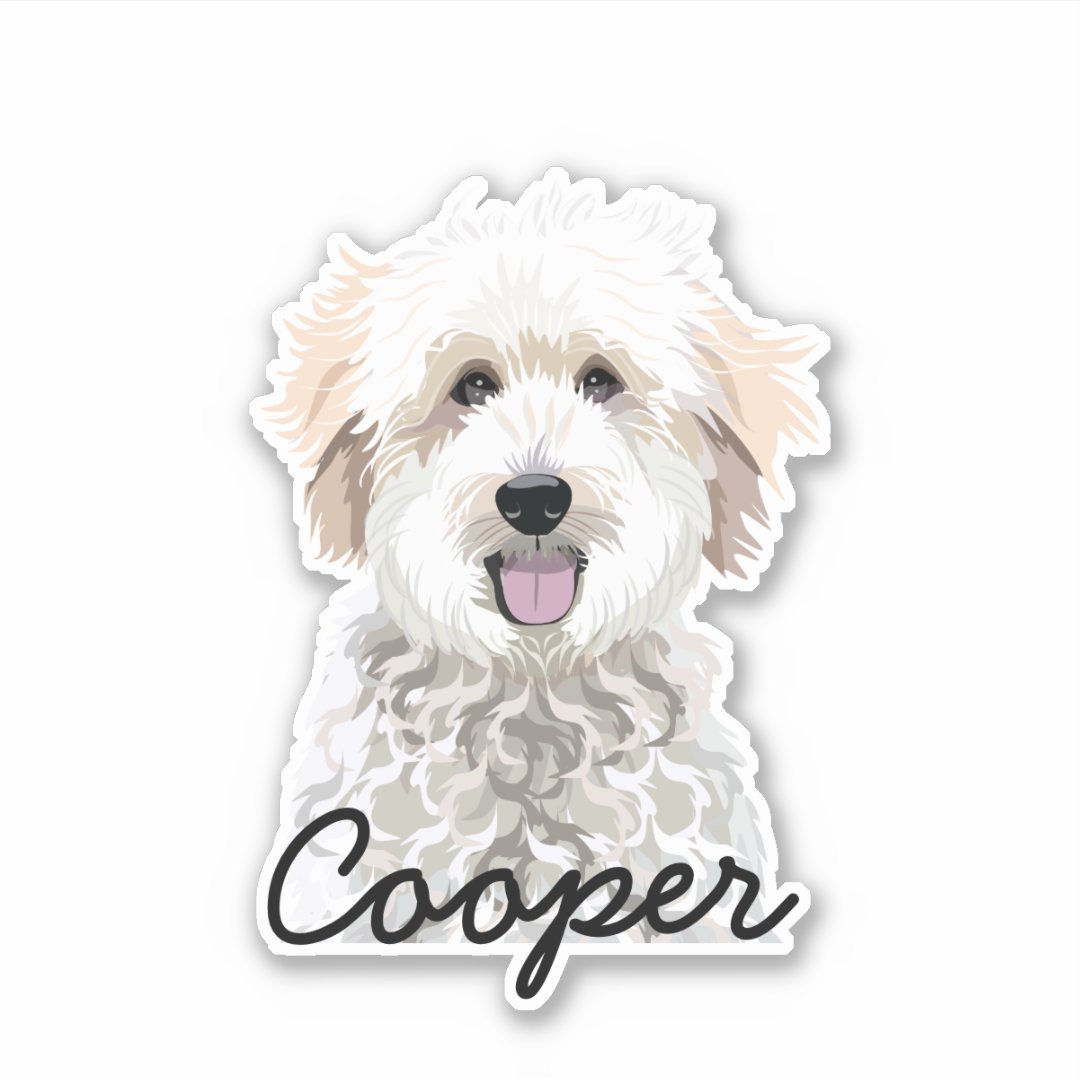 Golden Doodle Custom Dog Name Sticker Zazzle