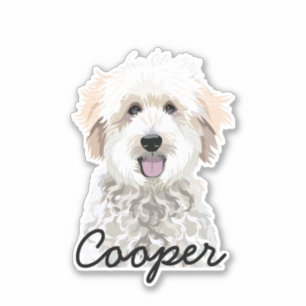 Golden Doodle Custom Dog Name Sticker