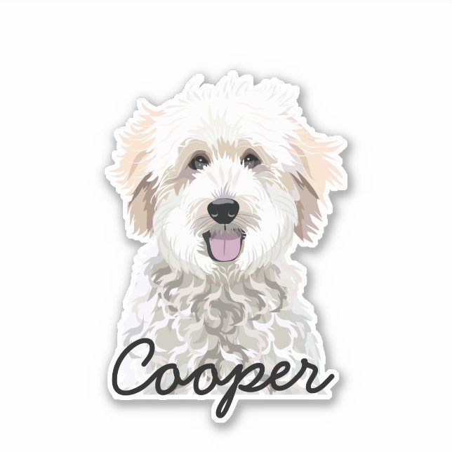Golden Doodle Custom Dog Name Sticker (Front)
