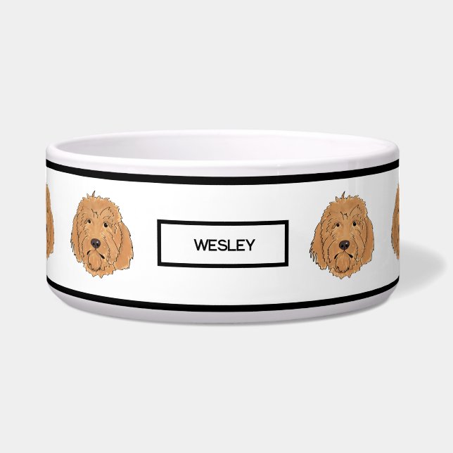Golden Doodle Custom Name Bowl for Dogs (Front)
