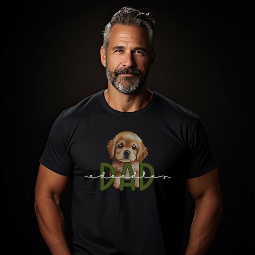 Golden Doodle Dad Green and White Dog Cute T_Shirt
