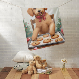 Golden Doodle Decorating Christmas Cookies Baby Blanket