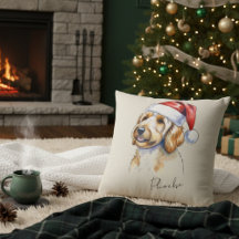 Golden Doodle Dog Christmas Illustration Pet Name