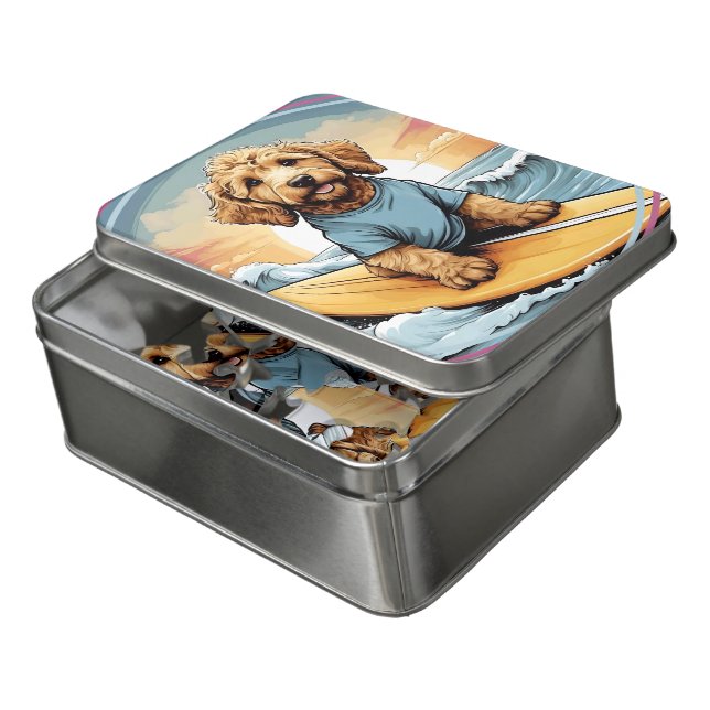 Golden Doodle dog Jigsaw Puzzle (Lid Open)