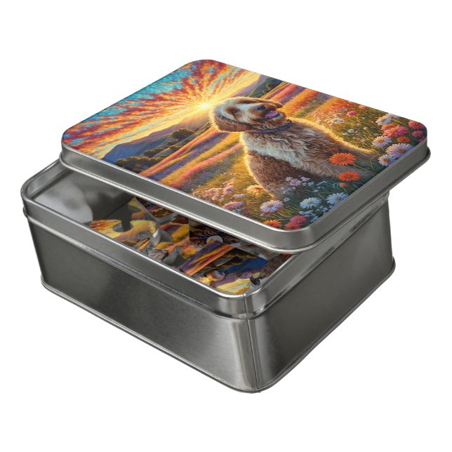 Golden Doodle dog Jigsaw Puzzle (Lid Open)