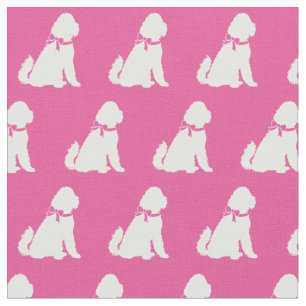 Golden Doodle Dog Silhouette Pet Aussie Pink Fabric