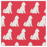 Golden Doodle Dog Silhouette Pet Aussie red Fabric