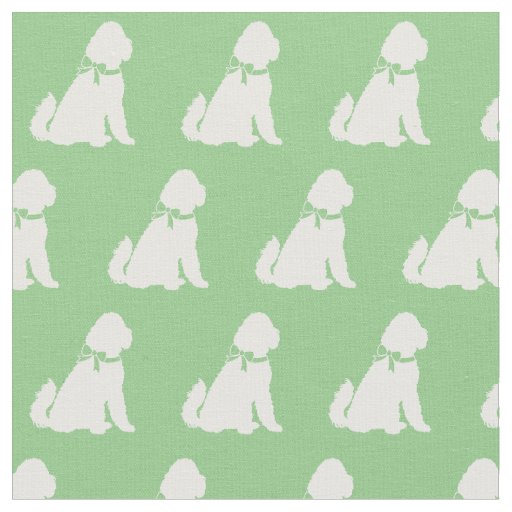 Golden Doodle Dog Silhouette Pet Aussie Sage Green Fabric