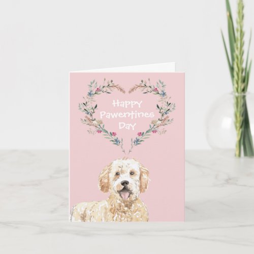 Golden Doodle Dog Valentines Holiday Card