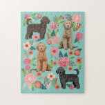 Golden Doodle Dog Vintage Florals Jigsaw Puzzle at Zazzle