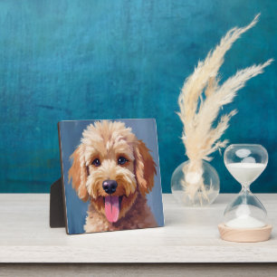 Golden Doodle Dog Watercolor Painting Pet Plaque