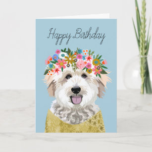 Labradoodle Birthday card   lightning bolt dog card  golden doodle birthday  cool birthday card