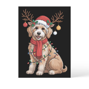 Golden Doodle Gorgeous Reindeer Christmas Tree  Holiday Card