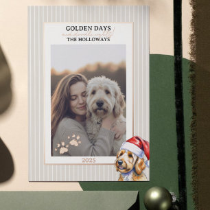 Golden Doodle Holiday Pun Photo Foil Card