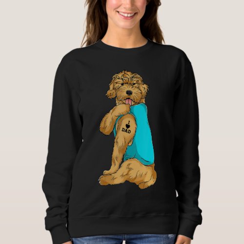 Golden Doodle I Love Dad Tattoo Apparel Dog Dad  D Sweatshirt