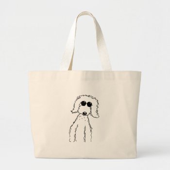 Golden Doodle In Sunglasses Large Tote Bag by Ellie_Doodle at Zazzle
