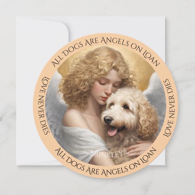 Golden Doodle Love Never Dies Sympathy Card (Front)