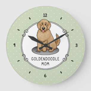 Golden Doodle Mom Doodle Mom (Golden red) Dog mom Large Clock