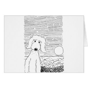 Golden Doodle on the Beach Cards