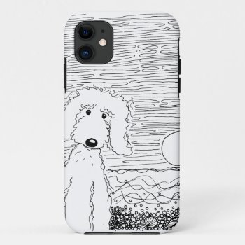 Golden Doodle On The Beach Iphone Case by Ellie_Doodle at Zazzle