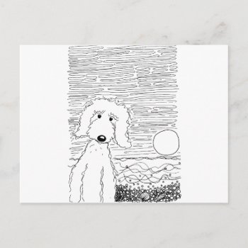 Golden Doodle On The Beach Postcard by Ellie_Doodle at Zazzle