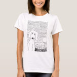 Golden Doodle On The Beach T-shirt at Zazzle