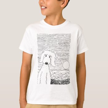 Golden Doodle On The Beach T-shirt by Ellie_Doodle at Zazzle