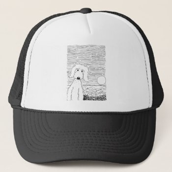 Golden Doodle On The Beach Trucker Hat by Ellie_Doodle at Zazzle